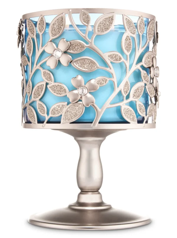 Dogwood Pedestal  3-Wick Candle Holder