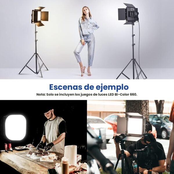 Luz led regulable Neewer piezas Bi-Color 660 Luz Regulable LED Luz de video