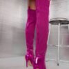 Botas Altas Puntuagudo Size 7 Rosa Fucsia