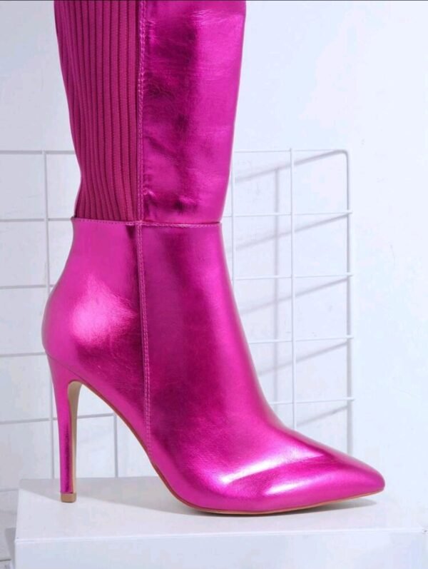 Botas Altas Puntuagudo Size 7 Rosa Fucsia
