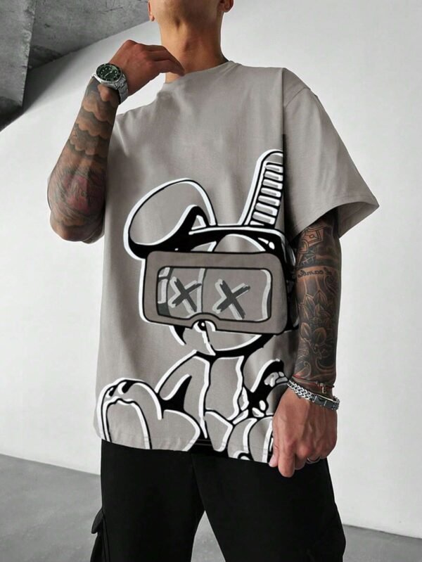 Manfinity Roghcode Camiseta Para Hombre Con Estampado De Dibujos Animados